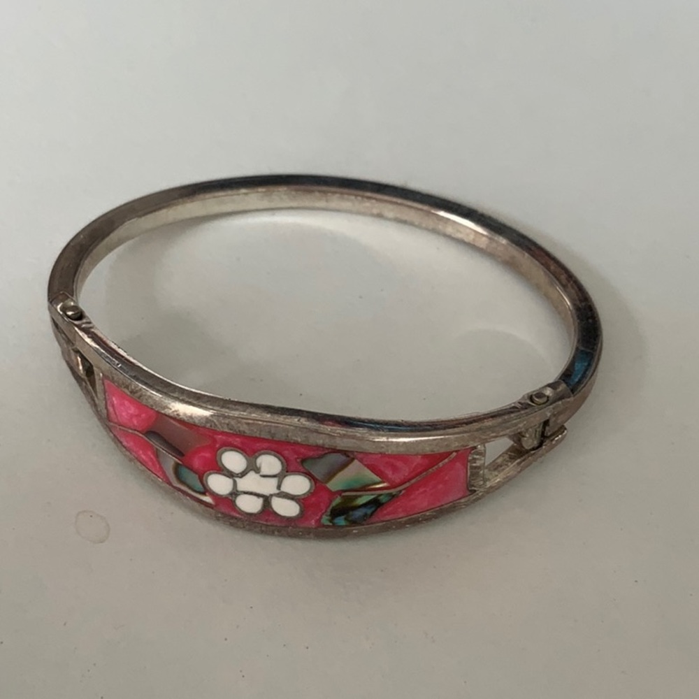 Silver and mosaic baby bracelet